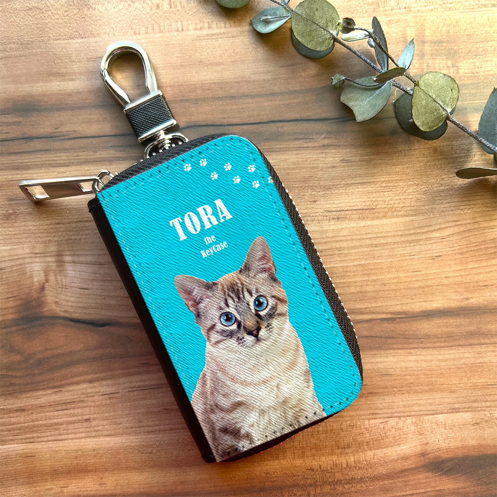 お好きな写真で！うちの子カラフルキーケース ペット 猫 犬 メンズ キーケース