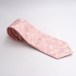 京の錦織　光峯錦織工房　紋様を楽しむ　猫の柄　ピンク　ネクタイ 3枚目の画像