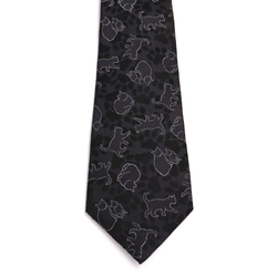 京の錦織　光峯錦織工房　紋様を楽しむ　猫の柄　黒　ネクタイ 4枚目の画像