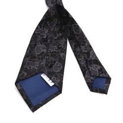 京の錦織　光峯錦織工房　紋様を楽しむ　猫の柄　黒　ネクタイ 5枚目の画像