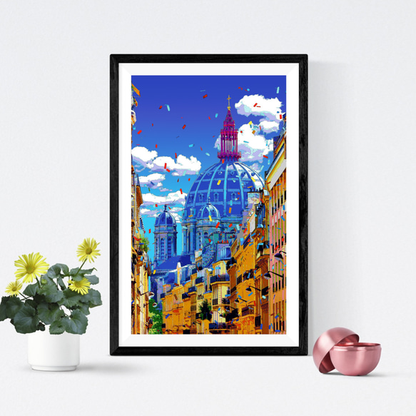 アンティークフランス美しいパリの街並み風景絵画B アンティークフランス美しいパリの街並み風景絵画B アンティーク