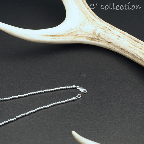 C2N-3-40 Silver Beads Necklace 2,5mm シルバービーズネックレス 40cm