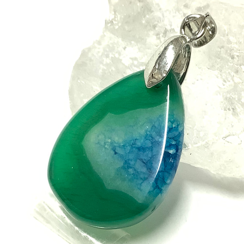 値下げ！ 156 シルバー925 緑 アゲート(瑪瑙) ペンダント グリーンアゲート シルバー925 ネックレス □送料無料□ | オリジナル