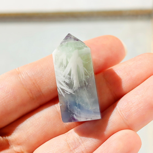 エンジェルフェザーフローライト ミニサイズ 六角柱 ポイント 天然石