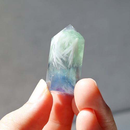 エンジェルフェザーフローライト ミニサイズ 六角柱 ポイント 天然石