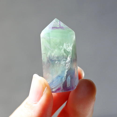 エンジェルフェザーフローライト ミニサイズ 六角柱 ポイント 天然石