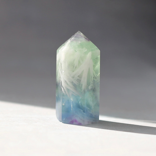 エンジェルフェザーフローライト ミニサイズ 六角柱 ポイント 天然石