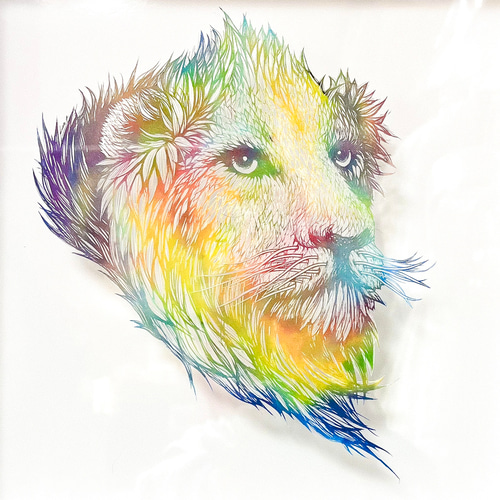 ライオン丸サイン入りアート ライオン丸サイン入りアート ライオン丸