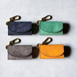 送料無料 AURAMU 三つ折り キーケース コインケース カードケース イタリアンレザー ソレイユ TOTTI 8枚目の画像