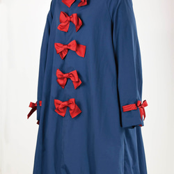 漂流リボンコート〈紺赤〉 撥水 スタンドカラー 3枚目の画像