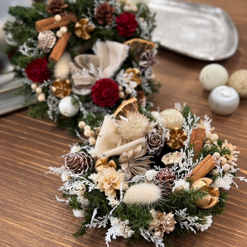 «822»◤完売◢早割りクリスマスリース*ゴールドリボン*華やかな可愛いリース it-6320810599878-1200.jpg