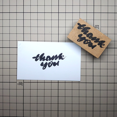 ゴム版はんこ「thank you③」 はんこ・スタンプ smile stamp