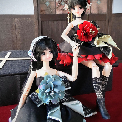 ドール服 リカちゃん 27cmドール クリスマス ハロウィン 薔薇の