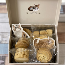フランス産発酵バター（エシレ村）のクッキーアソートにゃん　焼き菓子　プレゼント　猫の日2024 ギフト　チャリティー　　 1枚目の画像