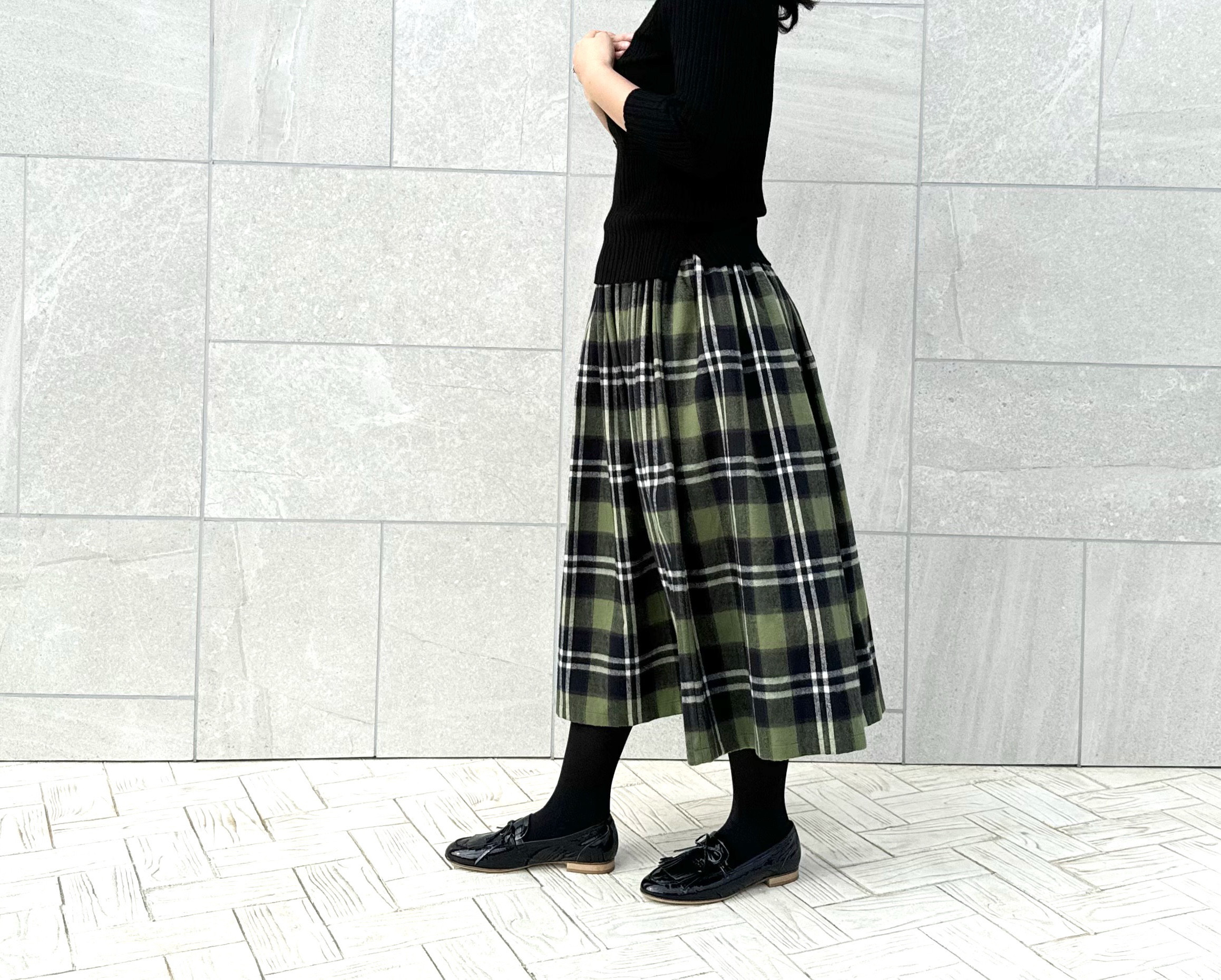 リーフプリント とみよし様　SARA ロングスカート ギャザー MALLIKA