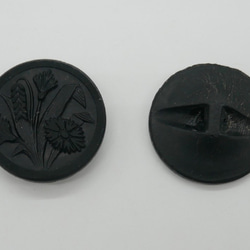 フランスアンティークフレンチジェットボタン(麦とヤグルマギク） 2枚目の画像