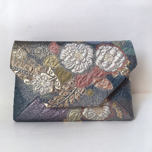 袋帯 辻が花 結婚式バッグ 数寄屋袋 袱紗 リサイクル正絹袋帯 リメイク