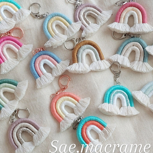 マクラメレインボーキーホルダー キーリング Sae.macrame 通販
