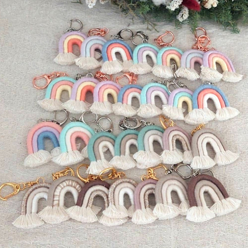 マクラメレインボーキーホルダー キーリング Sae.macrame 通販