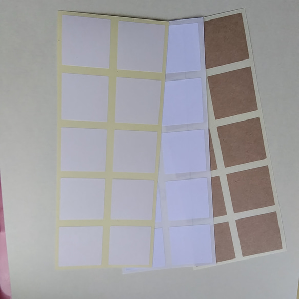 無地シール 正方形・四角・3×3cm 10シート(100枚) 3種から選べます(普通郵便送料無料) 1枚目の画像