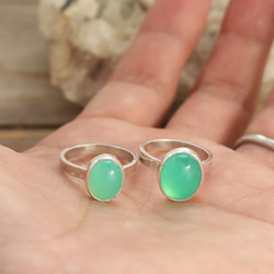 Australian Chrysoprase Ring　オーストラリア産クリソプレーズのリング　silver925 6枚目の画像