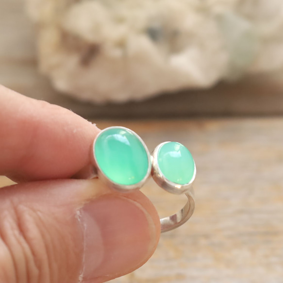 Australian Chrysoprase Ring　オーストラリア産クリソプレーズのリング　silver925 5枚目の画像