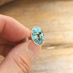 Natural Blue Turquoise Ring　天然ブルーターコイズのリング　silver925 6枚目の画像