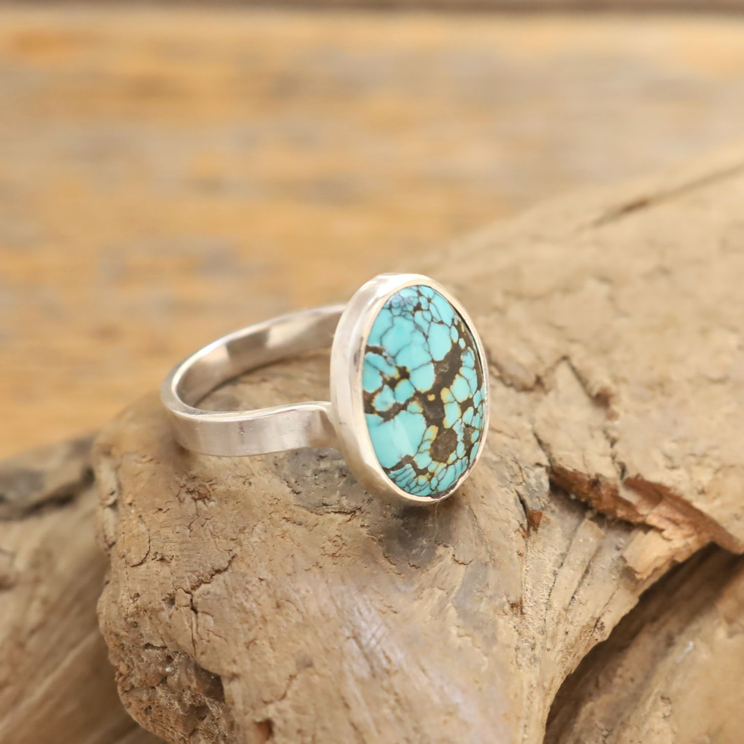 Natural Blue Turquoise Ring　天然ブルーターコイズのリング　silver925