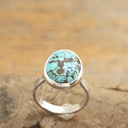 Natural Blue Turquoise Ring　天然ブルーターコイズのリング　silver925 4枚目の画像