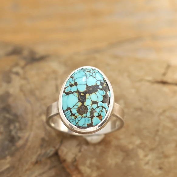 Natural Blue Turquoise Ring　天然ブルーターコイズのリング　silver925 5枚目の画像
