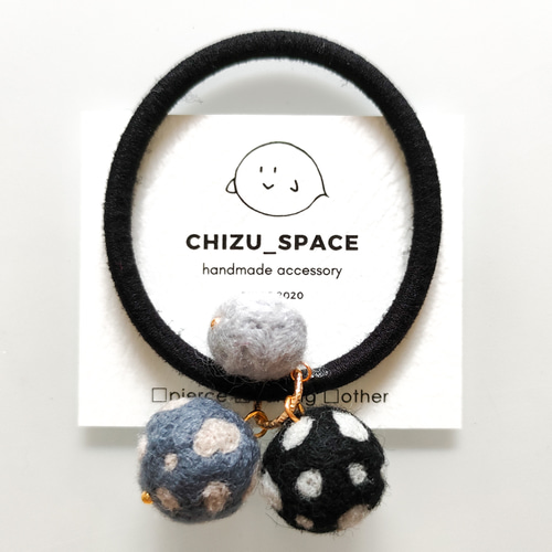 ヘアゴム No.30 No.30》カラフルな羊毛フェルトのヘアゴム ヘアゴム chizu 通販