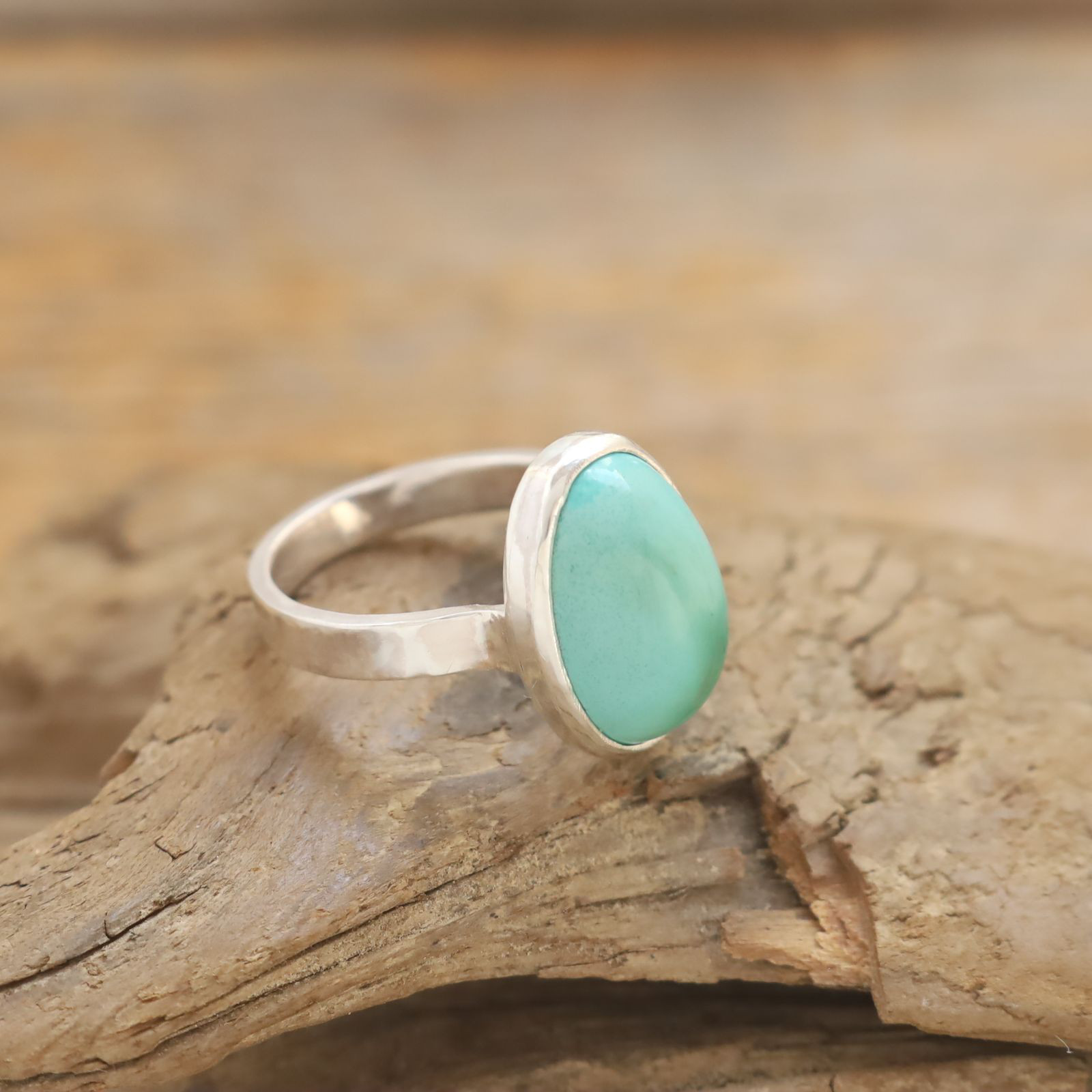 Natural Green Turquoise Ring　天然グリーンターコイズのリング　silver925