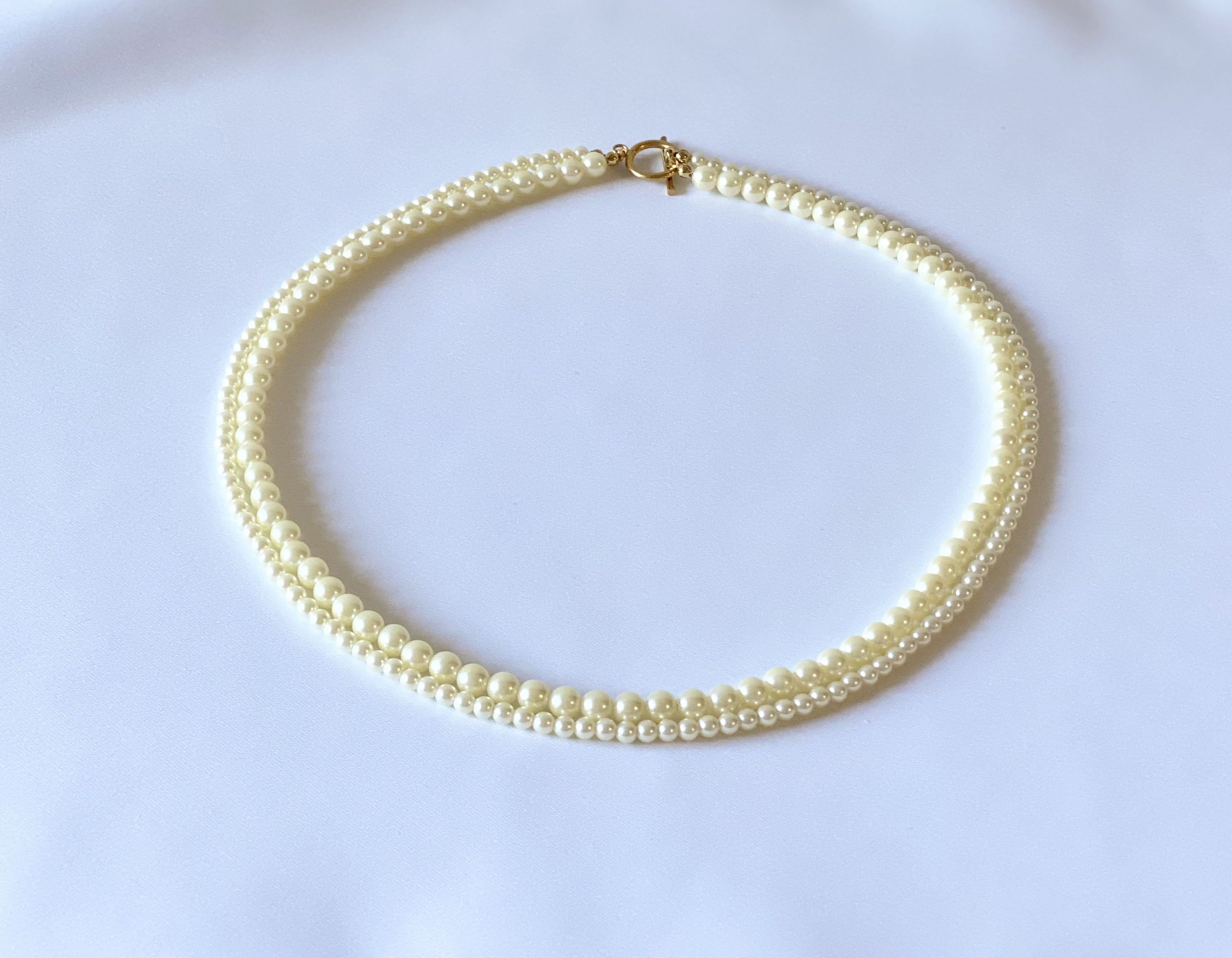 華やか２連！カルトラパールのネックレス【Bタイプ】