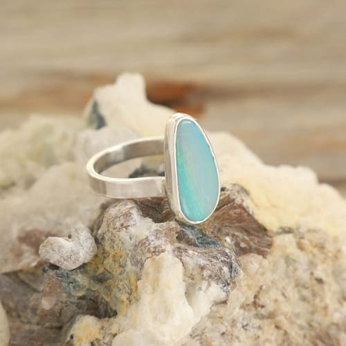 Australian Boulder Opal Ring ボルダーオパールのリング silver925 
