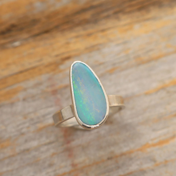 Australian Boulder Opal Ring　ボルダーオパールのリング　silver925 6枚目の画像