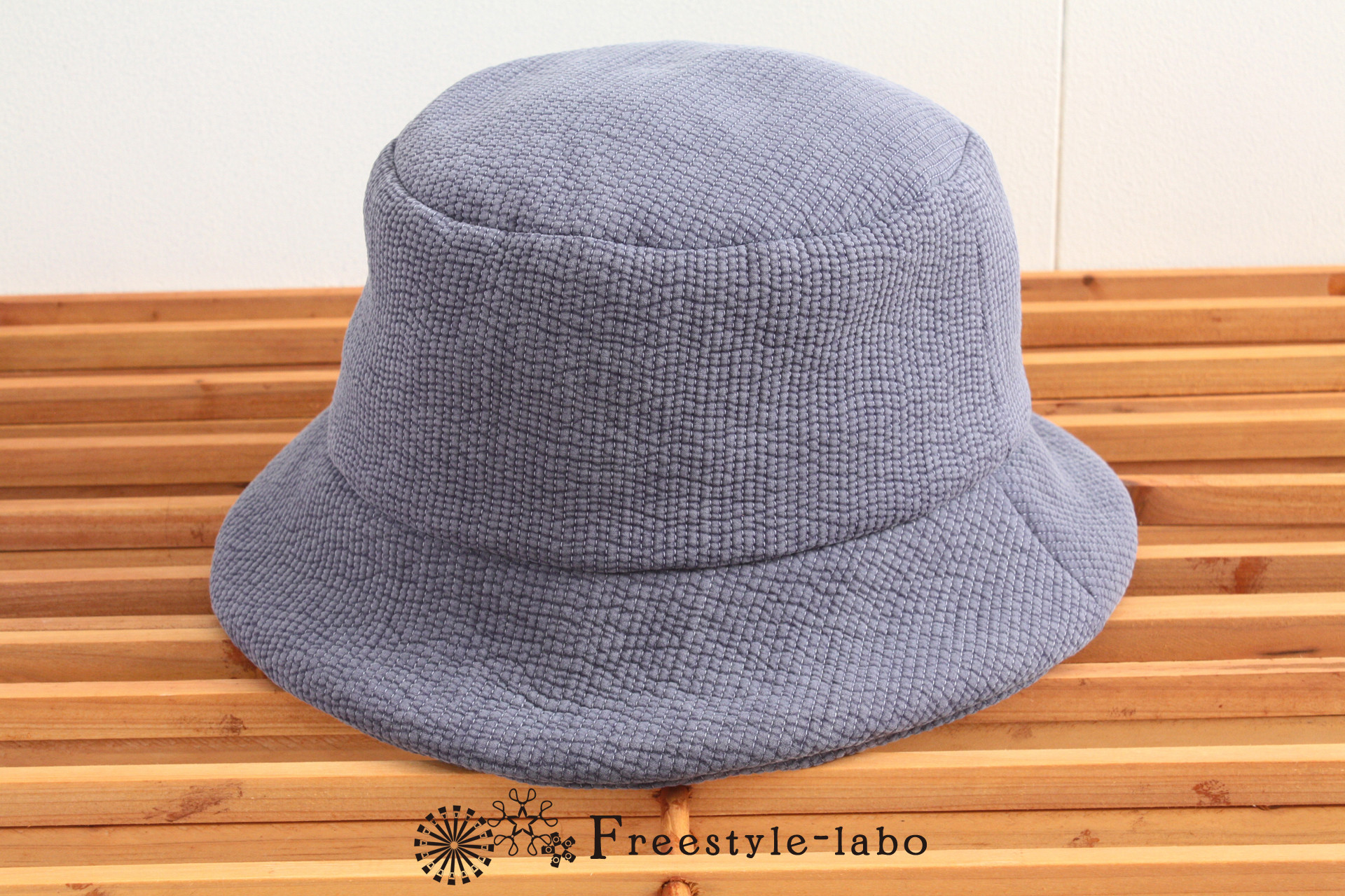 韓国キルト生地『ヌビ』のハット<ネイビー>　 帽子　紺　青　ブルー