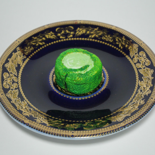 日本画作品 抹茶ケーキ 額付き
