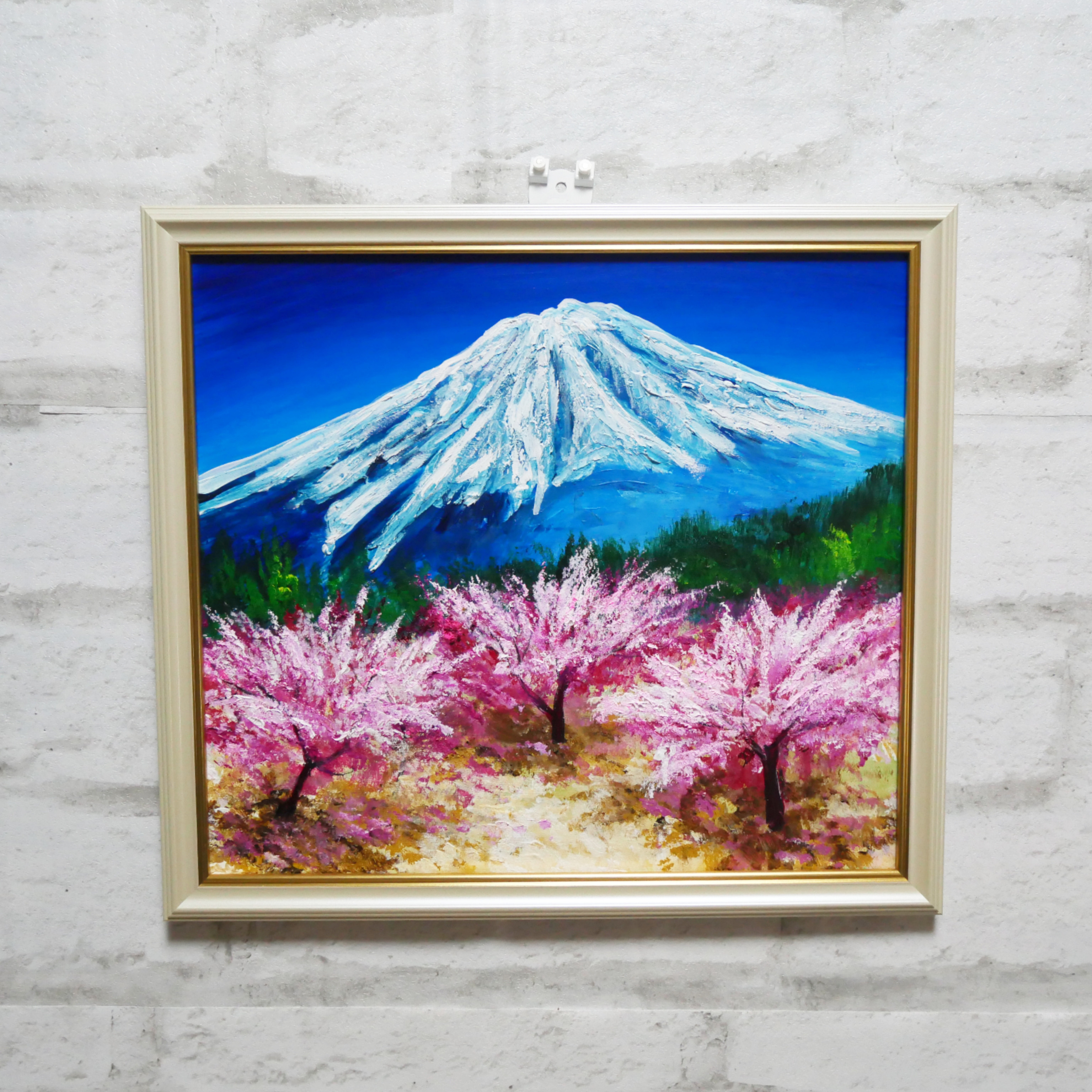 油絵 絵画 【春の富士山】 絵画 HR 通販 16744300｜Creema