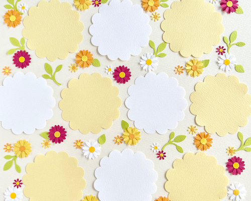 寄せ書き クラフトパンチのお花とカード(5.7cm)のセット〜デイジー