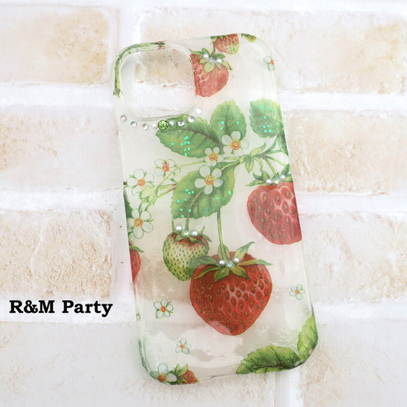 レジン いちご スマホケース iPhone16 iPhone15 iPhone14 iPhone12