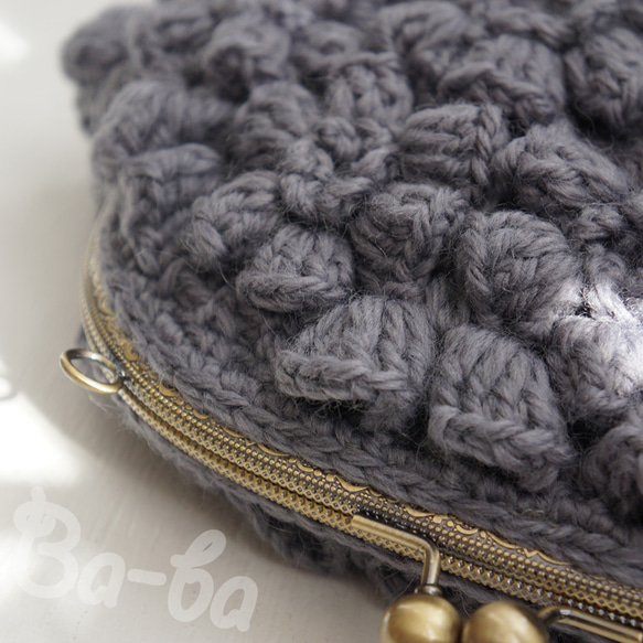 Ba-ba handmade Poppy puff knitting hand bag  No.C1704 第4張的照片