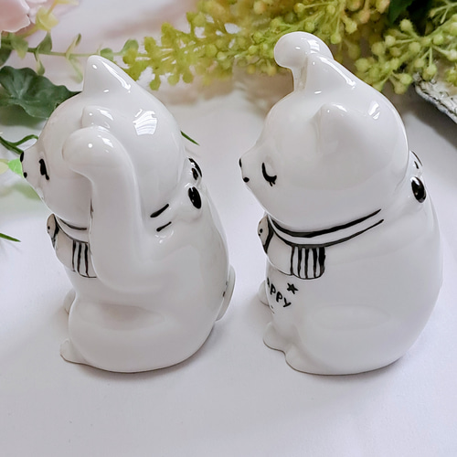 福を招く 招き猫 ペアセット 結婚祝い 開店祝い 記念 玄関 リビング 猫