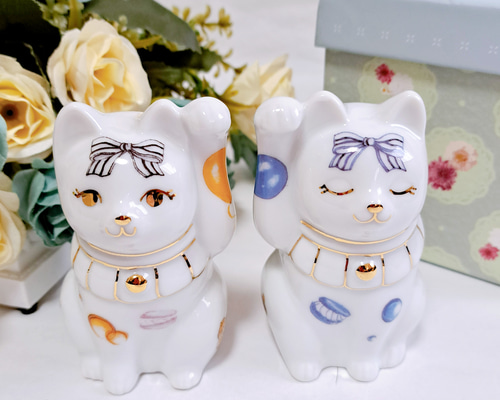 福を招く 招き猫 ペアセット 結婚祝い 開店祝い 記念 玄関
