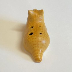 ネコリナ (猫のオカリナ)/hako/茶トラ　猫グッズ　猫雑貨　茶トラ　オカリナ 4枚目の画像