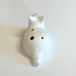 ネコリナ (猫のオカリナ)/hako/白　猫グッズ　猫雑貨　白猫　オカリナ 4枚目の画像
