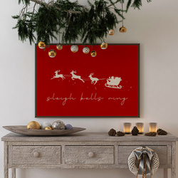 空飛ぶサンタクロースのクリスマスポスター | n3407 | サイズ選択 | 光沢紙 1枚目の画像