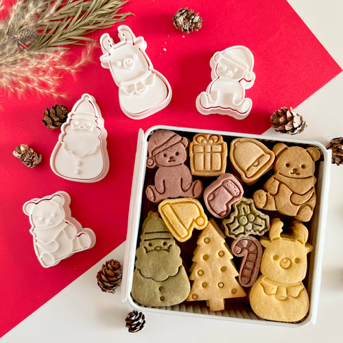 クリスマスクッキー型 【ベル・柊・靴下・蝋燭】4点セット クッキー型