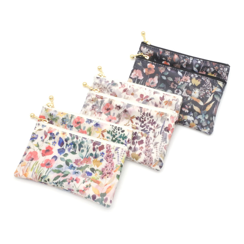 リバティ ラミネートのダブルファスナーポーチ ミニ フェルダ ミニ財布  