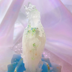 Crystal Maria & Lotus --マリア様と蓮の花のキャンドルホルダー♡Blue-【心のお守りセット】 1枚目の画像