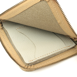 本革 L字ファスナー 薄型 ミニ財布 型押し NC3746S 6枚目の画像